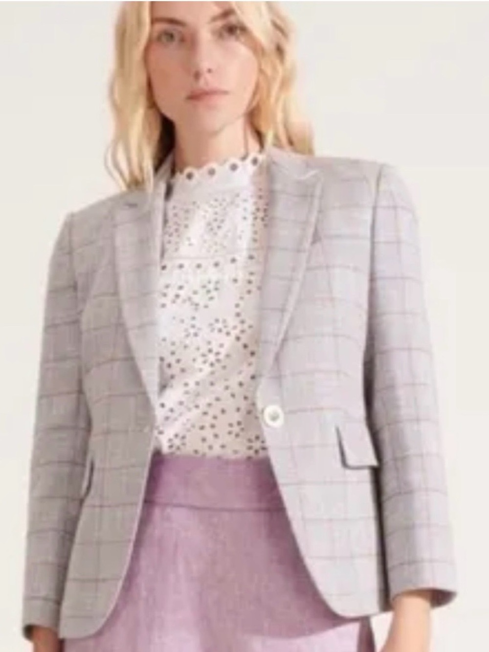 Veronica Beard Schoolboy Plaid Dickey Blazer Jacket